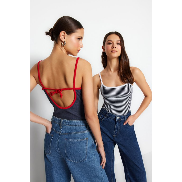 Trendyol Women Striped Knitted Bodysuit | Walmart (US)