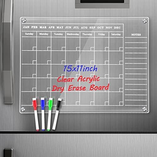 Magnetic Dry Erase Calendar Whiteboard Clear Acrylic Magnetic Calendar for Fridge Dry Erase Board... | Amazon (US)