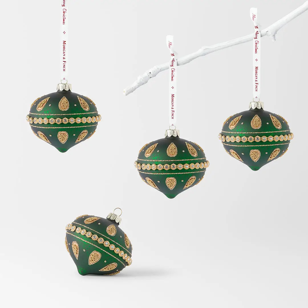 Onion Matte Diamond Necklace Ball Set Of 4 | Bed Bath N' Table