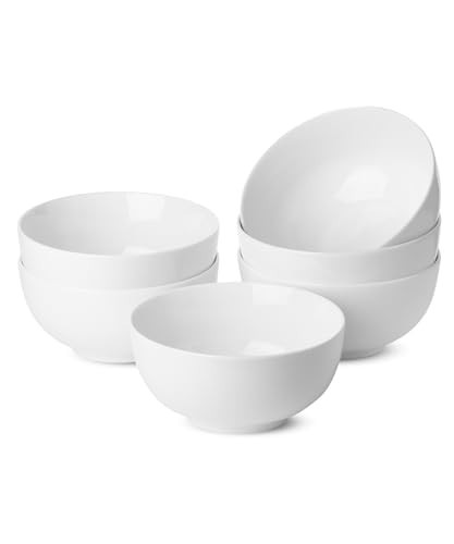 BTaT- White Bowls Set of 6, 16 oz, White Cereal Bowls Set of 6, White Soup Bowls Set of 6, White Bowl, White Porcelain Bowls Ceramic, White Ceramic Bowl, White Ceramic Bowls, White Soup Bowls Ceramic | Amazon (US)