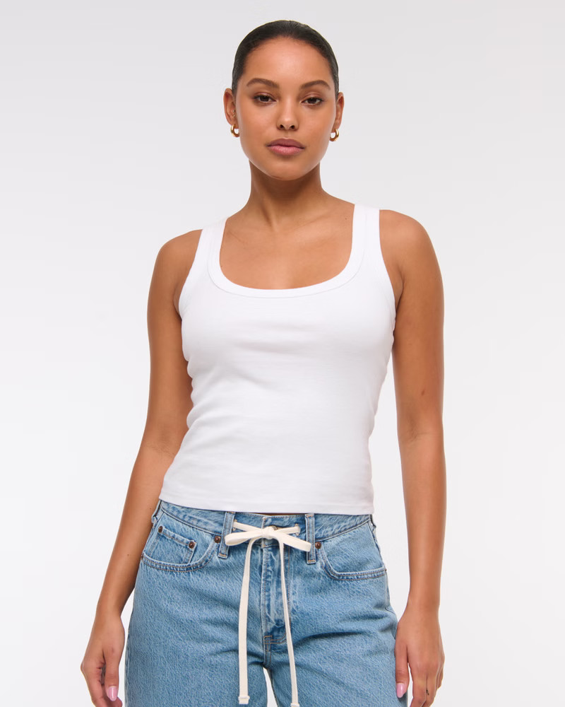 Vintage Rib Tuckable Scoopneck Tank | Abercrombie & Fitch (US)