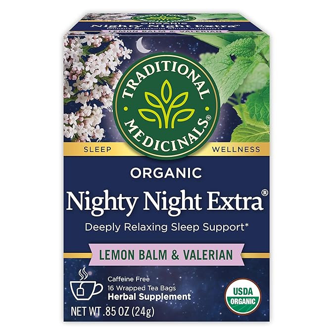 Traditional Medicinals Organic Nighty Night Extra Tea With Valerian Root for Relaxation, 16 Tea B... | Amazon (US)