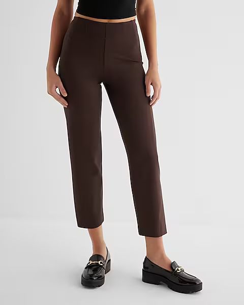 Columnist High Waisted Body Contour Knit Ankle Pant | Express (Pmt Risk)