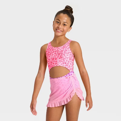 Girls' Cheetalicious Swimwear Set - Cat & Jack™ Pink XL | Target