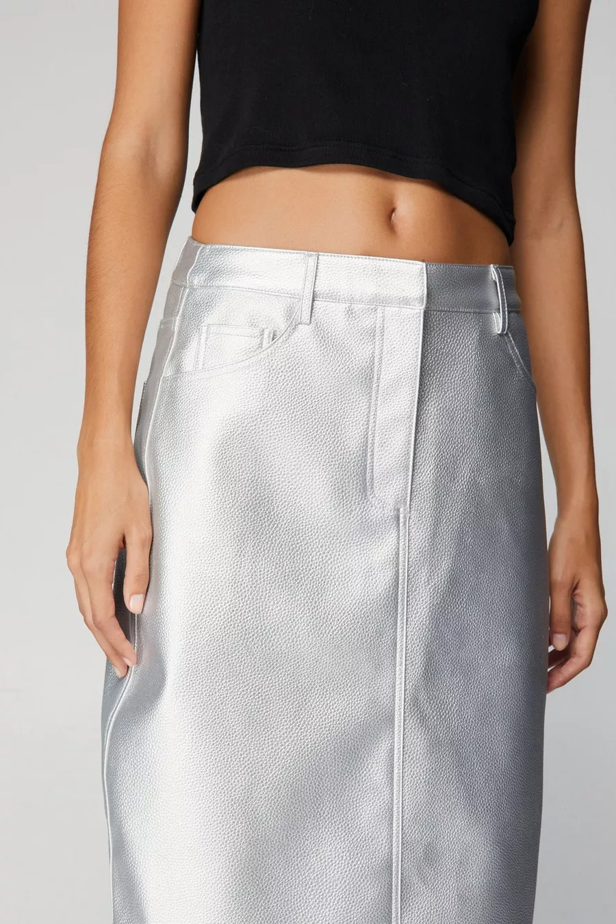 Premium Faux Leather Metallic Maxi Skirt | Nasty Gal US