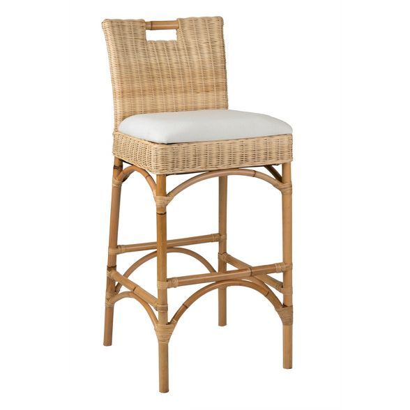 Barton Rattan Barstool - Beige - East At Main | Target