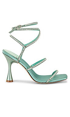 Jeffrey Campbell Glamorous Sandal in Turquoise Satin Silver from Revolve.com | Revolve Clothing (Global)