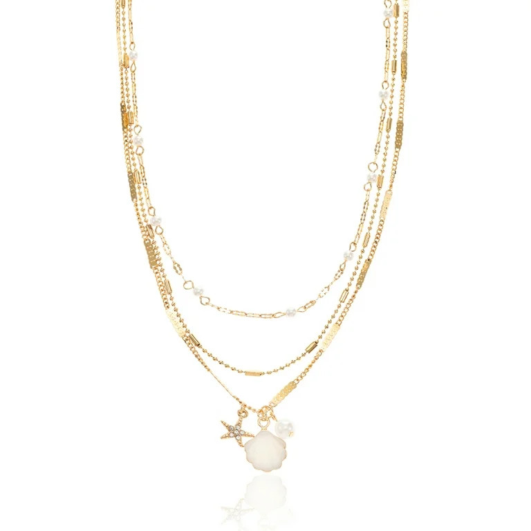 Time and Tru Women’s Charm Necklace Set, 3-Piece | Walmart (US)