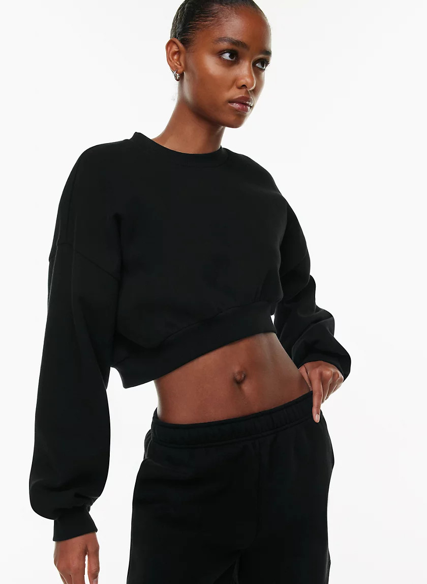 COZY FLEECE MEGA CROPPED CREW SWEATSHIRT | Aritzia