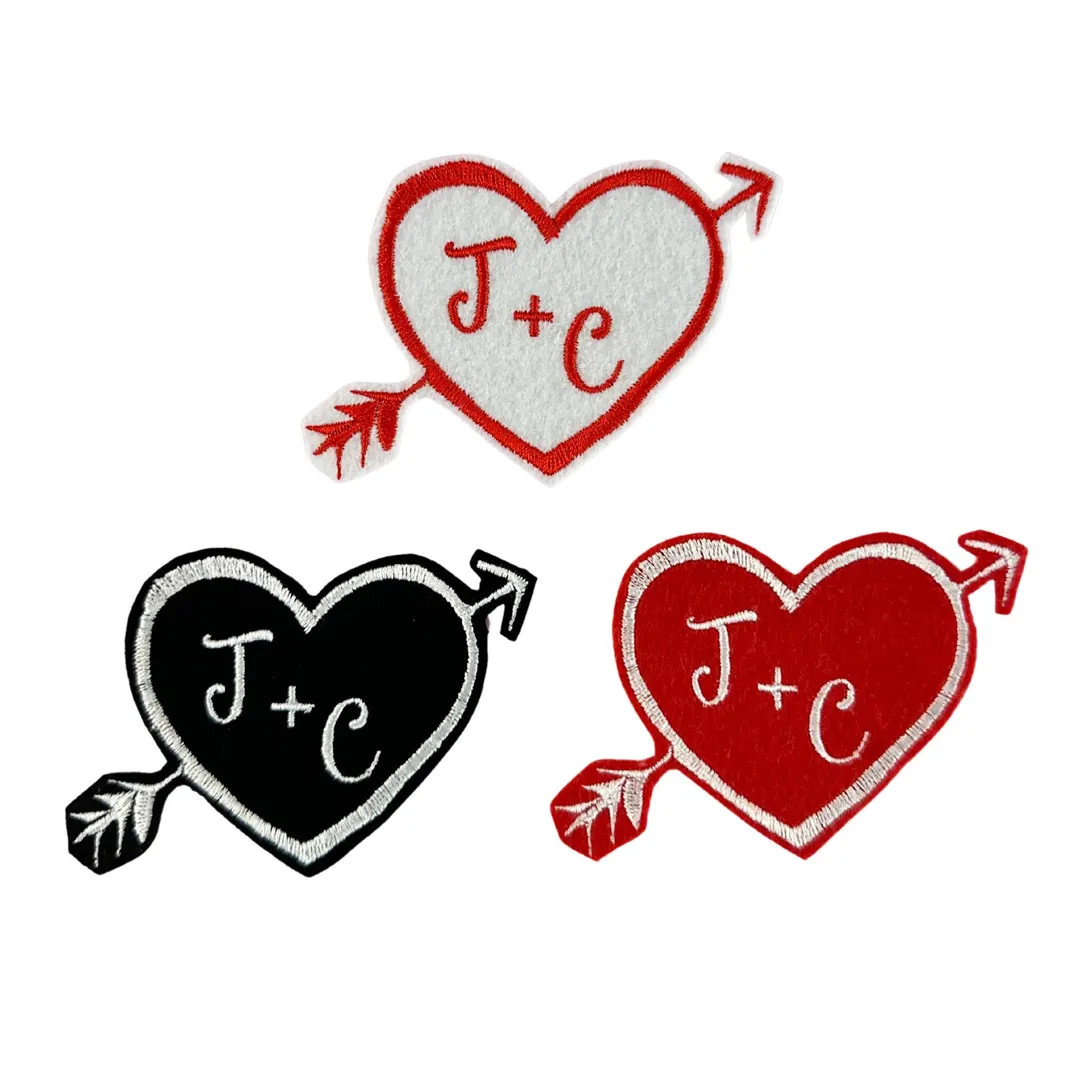 Custom Heart + Arrow Initials Felt Patch - Iron/sew On - Etsy | Etsy (US)