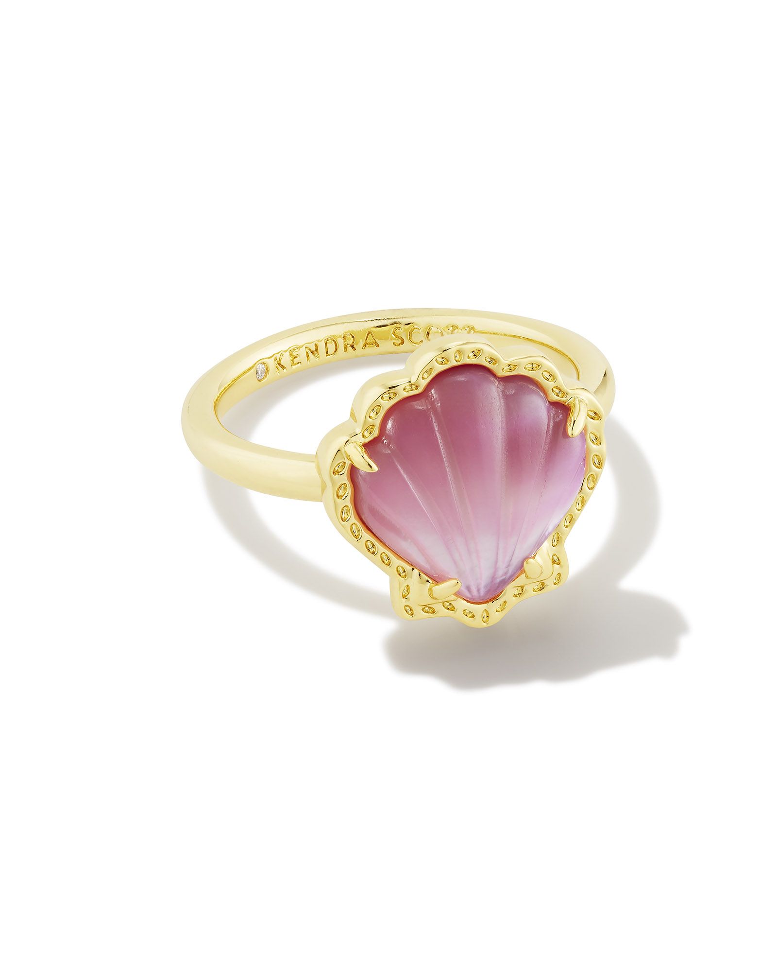 Brynne Gold Shell Band Ring in Blush Ivory Mother-of-Pearl | Kendra Scott