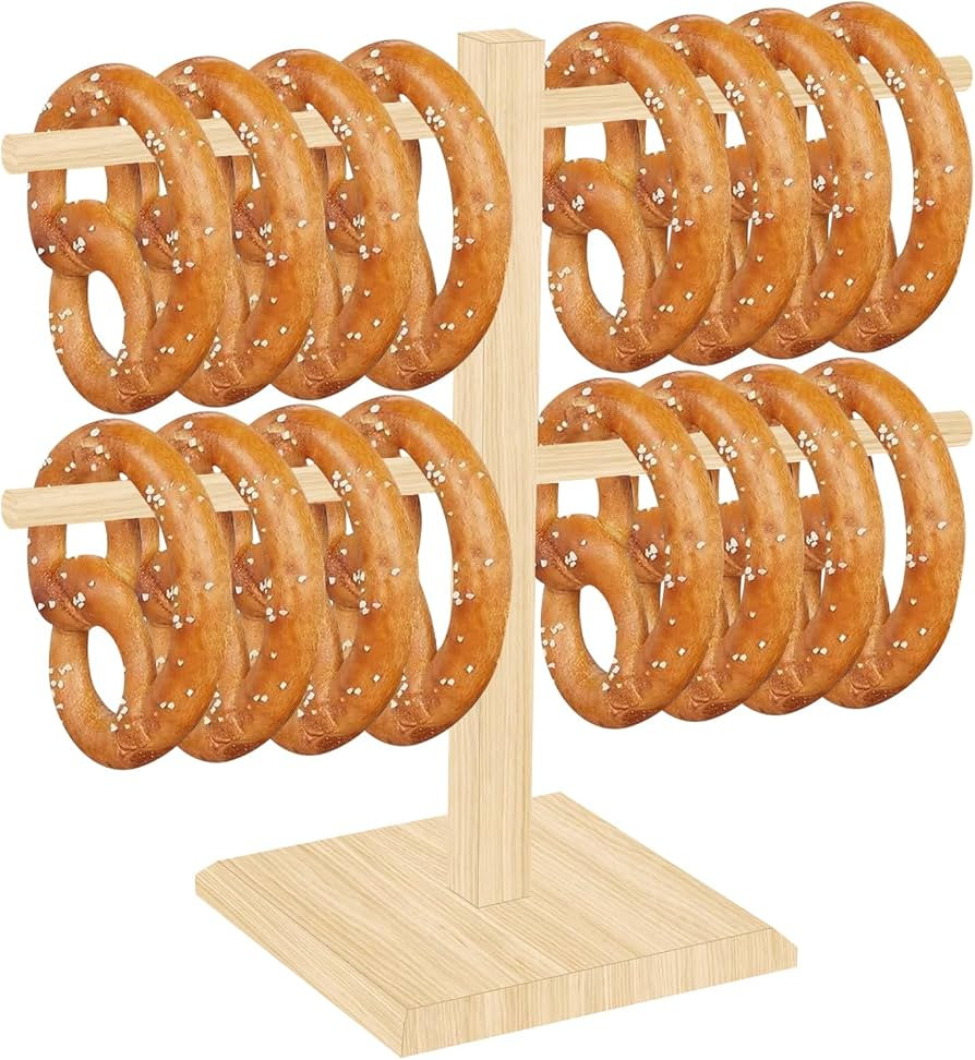 Oktoberfest Pretzel Holder Stand with Arms Hanging - Bamboo Pretzel & Sausage Hanger Display Rack... | Amazon (US)