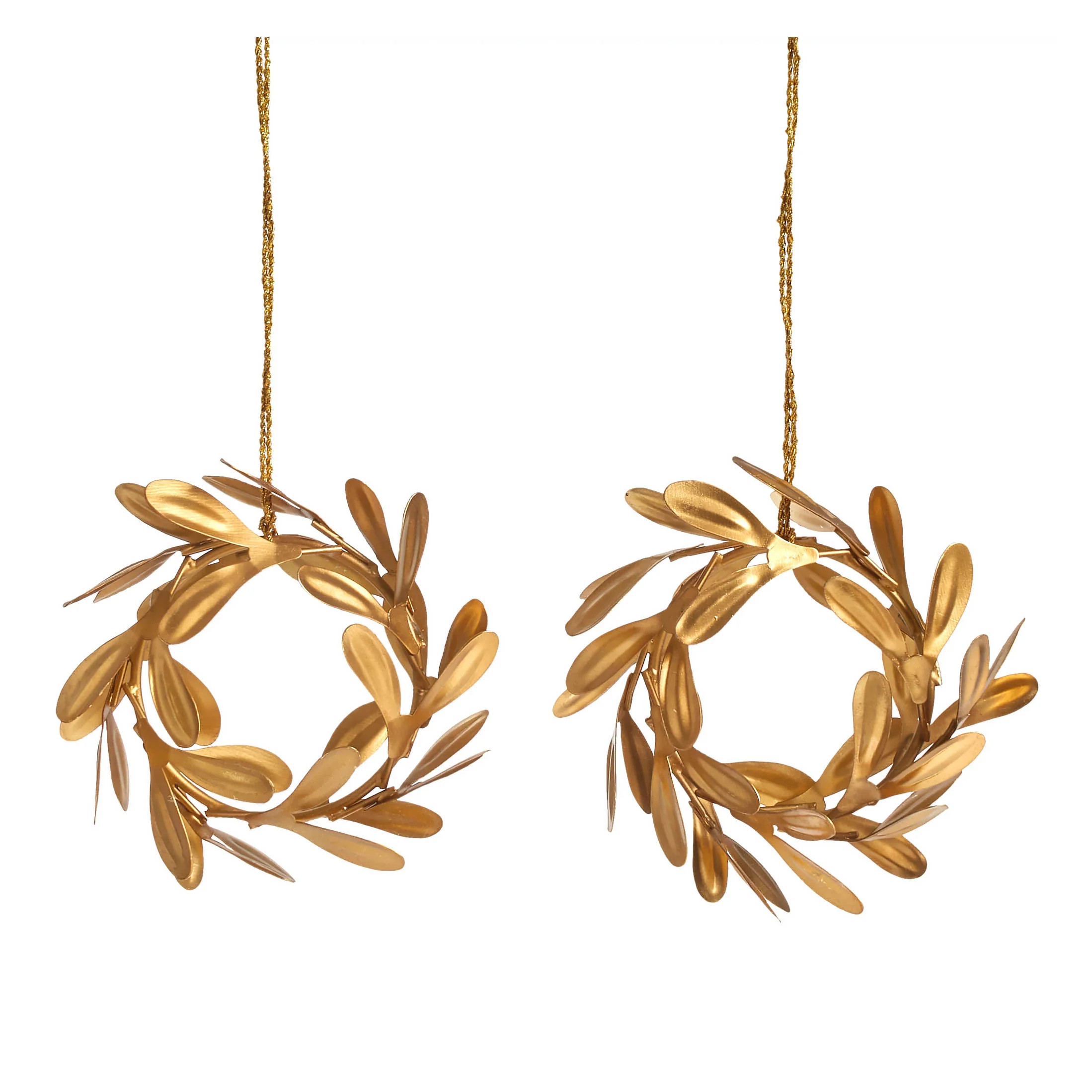 Gilded Gold Ornament/set Of 2 | Annie Selke