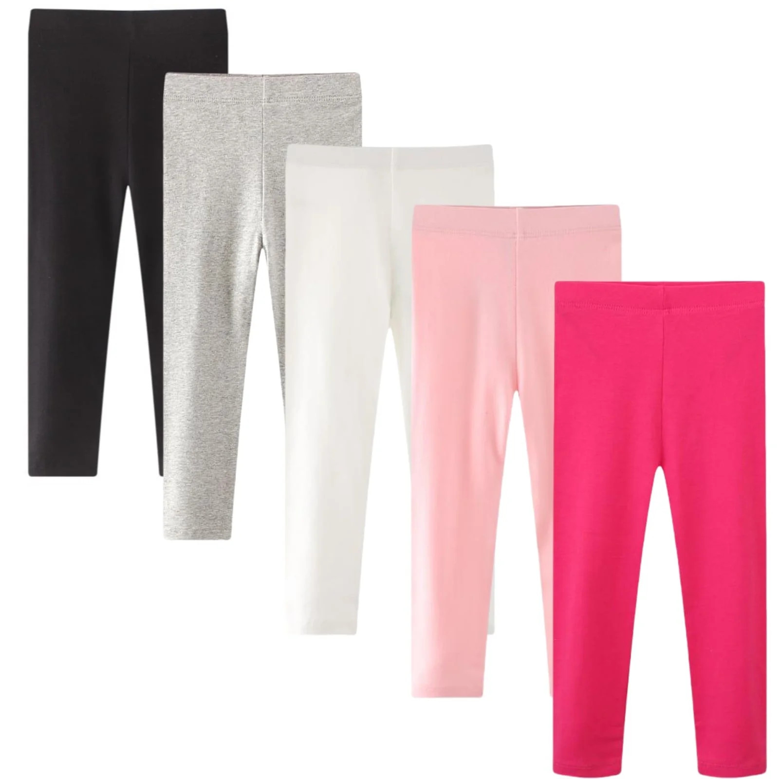 5 Pack Girls Leggings Cotton Leggings for Girls Tights Pants for Kids Toddler Stretchy Full Lengt... | Walmart (US)