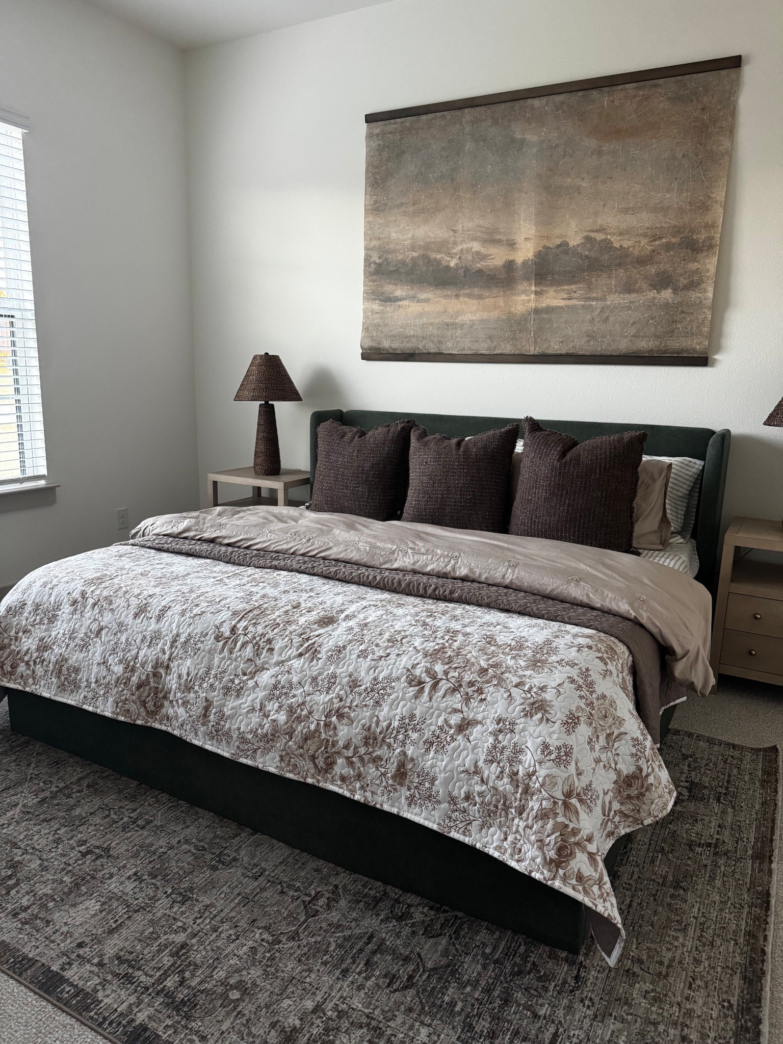 Are you kidding me right now? This guest room is coming together and it’s SO cozy. I love the rich earthy colors. Also, would you believe me if I told you this floral quilt is $75 ?? Because it is 😊 Almost everything else is on sale too! I tagged everything down to the mattress and extra wood slats we added to bed frame (just learned it’s called a bunker board!)

Just wait until curtains are in and you see the DIY makeup vanity/mini desk I’m putting together on other side of room 😊😊

#LTKHome