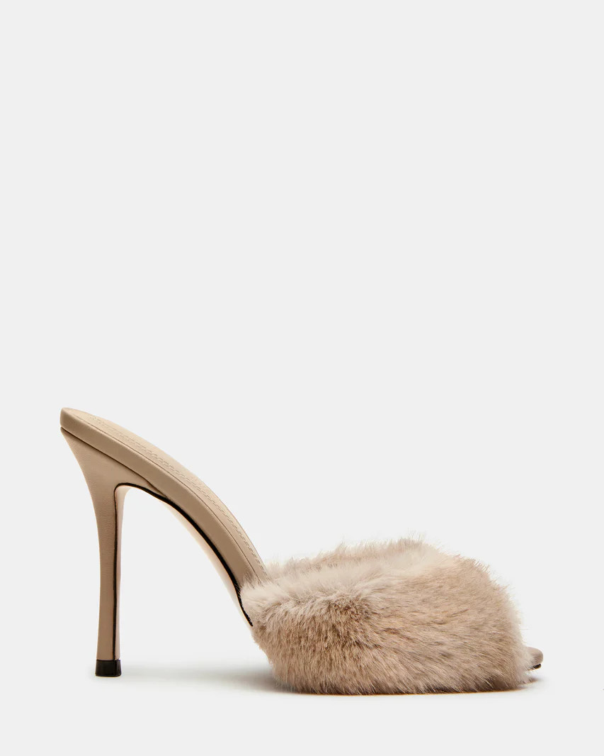 PRIYA Faux Fur Tan Mule | Women's Heels | Steve Madden (US)