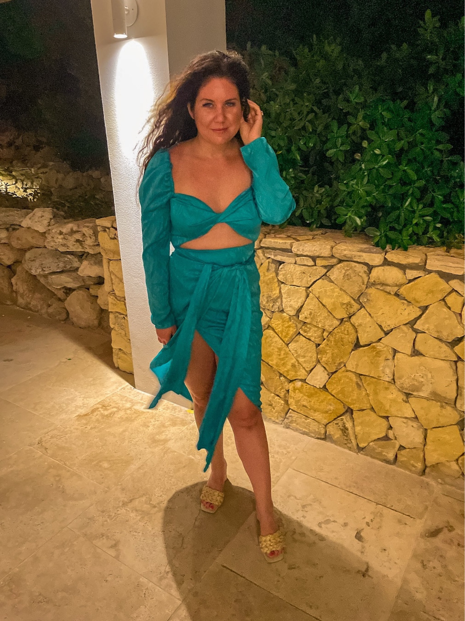 Vacation outfit, vacation dress, beach dress, midi dress, cutout dress, blue dress, sandals

#LTKSeasonal #LTKshoecrush #LTKstyletip