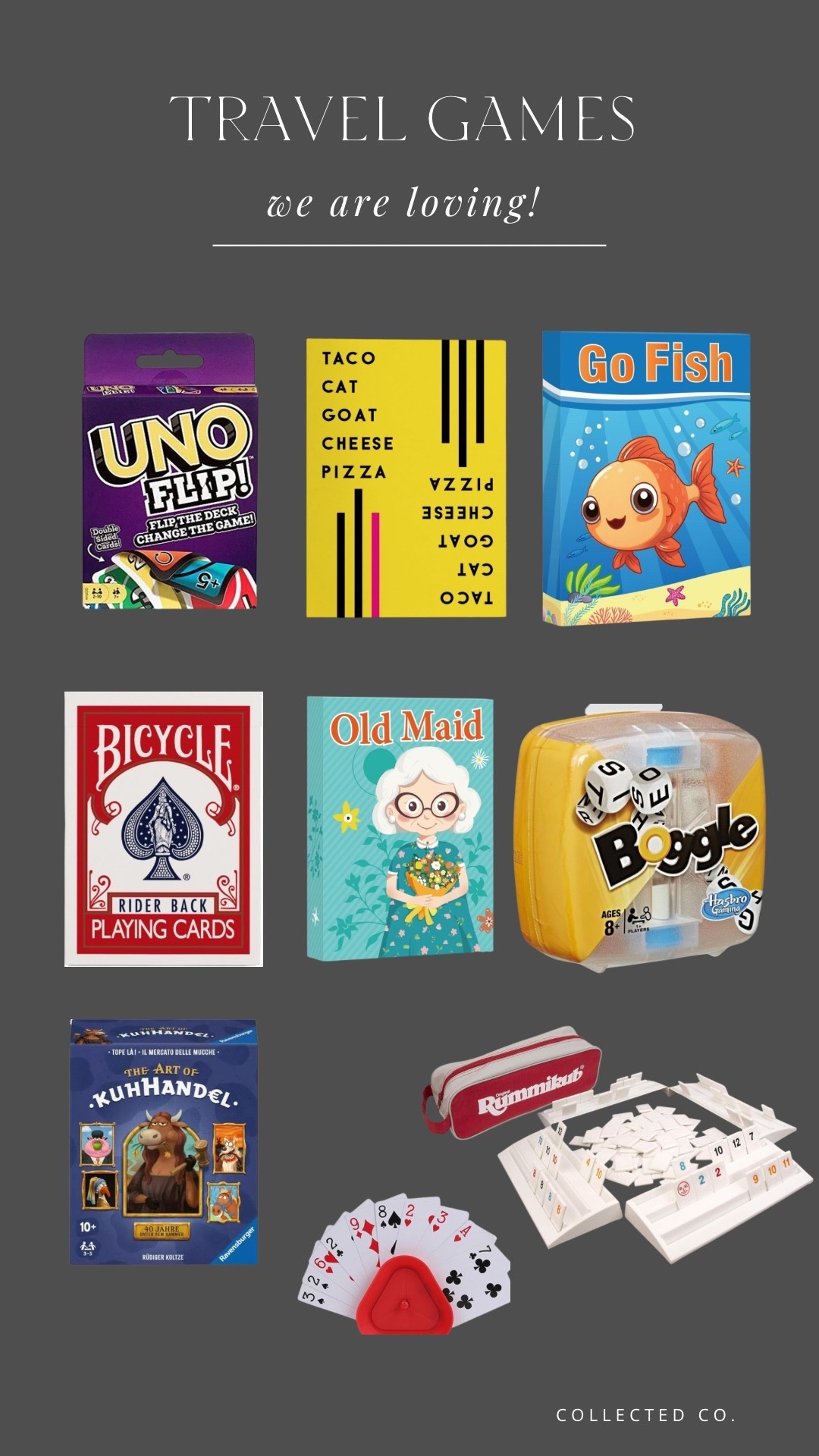 We always travel with games! It’s our go to for keeping the kids entertained and making travel more fun for all of us! We love to play after dinner or at the ski lodge! 

Also if you have little kids the card holders are a game changer! 

#LTKmomlife #LTKTravel