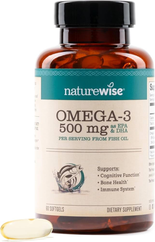 NatureWise Omega 3 Fish Oil - 500 mg per Pill - EPA & DHA - Immune Support, Brain & Heart Health,... | Amazon (US)