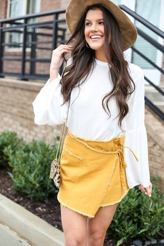 Farrah Denim Wrap Mini Skirt | Dress Up