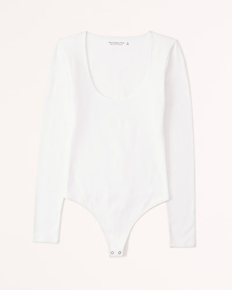 Long-Sleeve Scoopneck Ribbed Bodysuit | Abercrombie & Fitch (US)