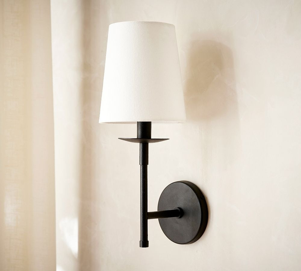 Remington Iron Shaded Sconce | Pottery Barn (US)