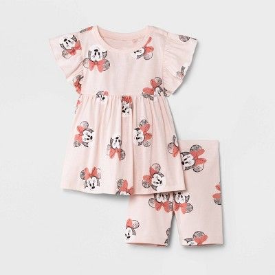 Toddler Girls' 2pc Minnie Mouse Top and Bottom Set - Pink | Target