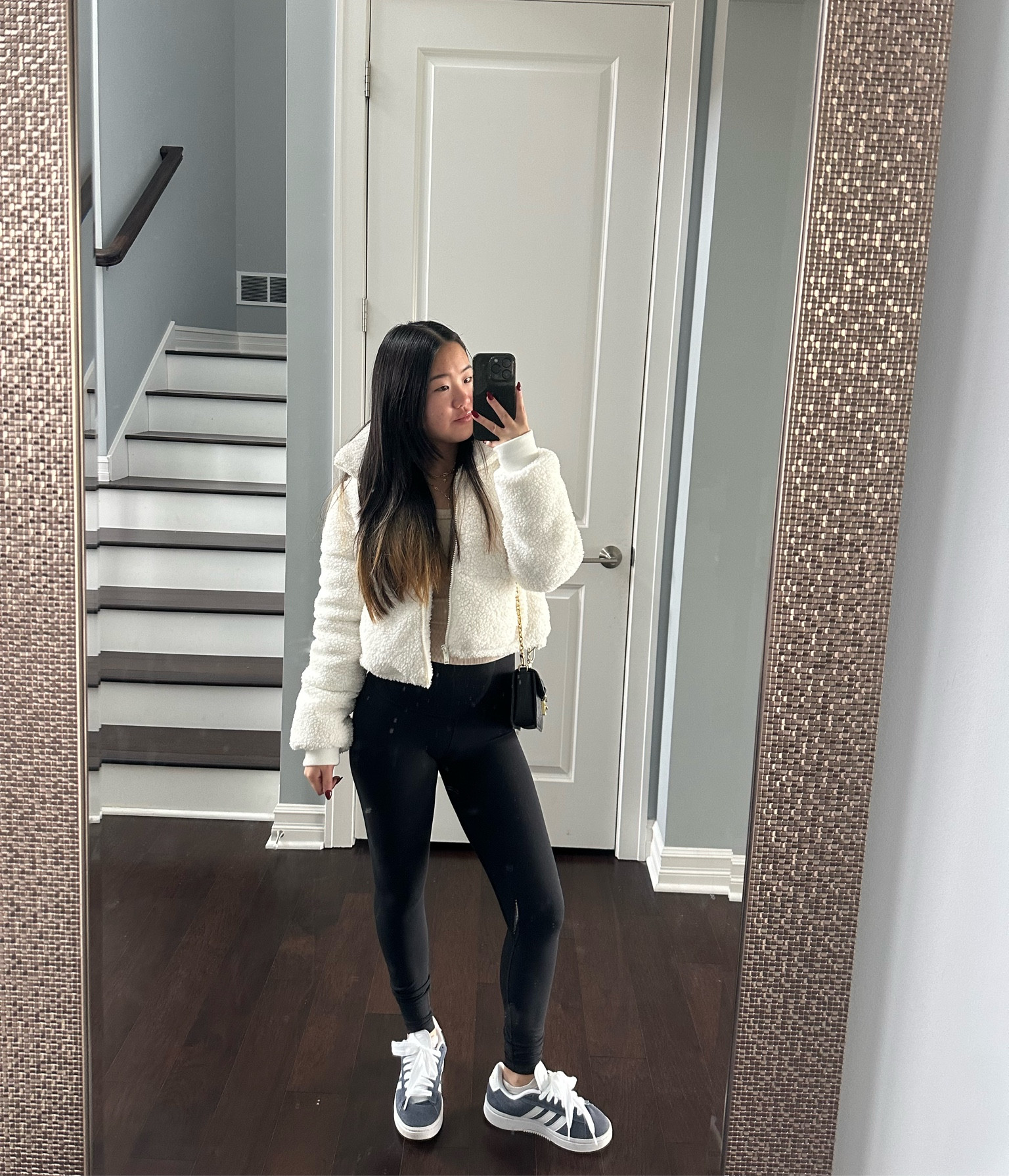 Cozy winter fit
Got the cutest cropped sherpa coat from hollister for $45!
Adidas from DSW for $75
Thick shoe laces from amazon

#LTKsalealert #LTKSeasonal #LTKGiftGuide