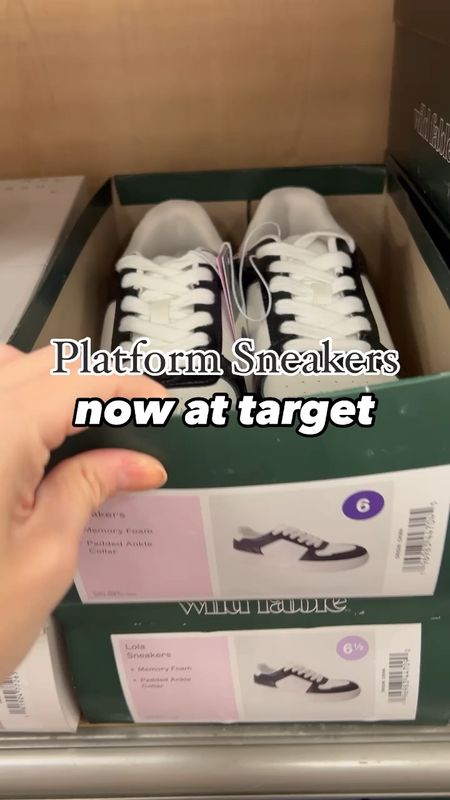 Platform sneakers now at target! 

Also available in solid white 🖤🤍

#LTKshoecrush #LTKU #LTKVideo
