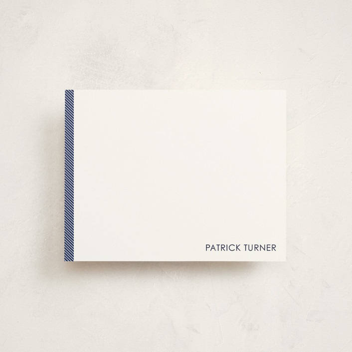 "Herringbone" - Customizable Personalized Stationery in Blue by Seth Caskey. | Minted