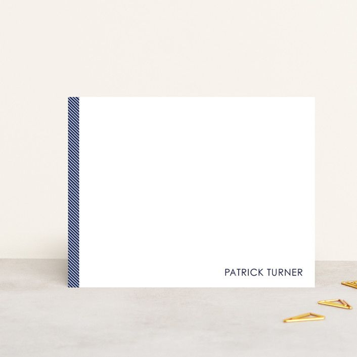 "Herringbone" - Customizable Personalized Stationery in Blue by Seth Caskey. | Minted