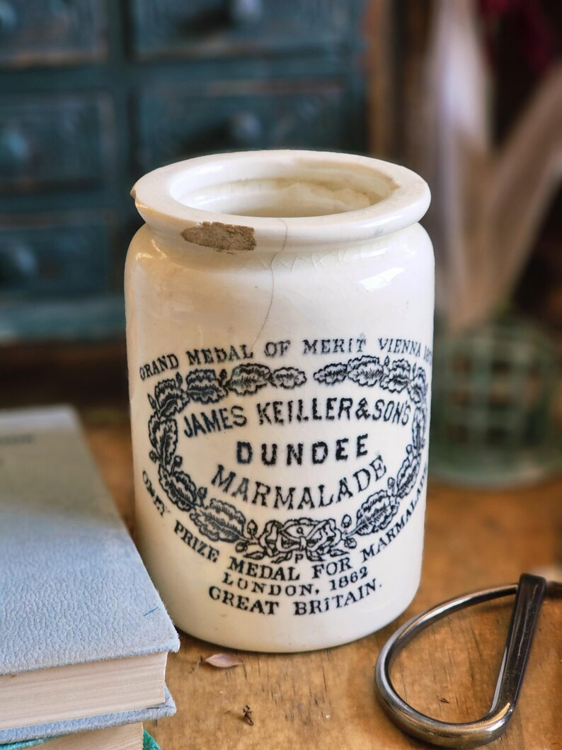 Antique Ironstone English Advertising Pot, Keiller Dundee Marmalade Jar Crock, London, England - ... | Etsy (Global)