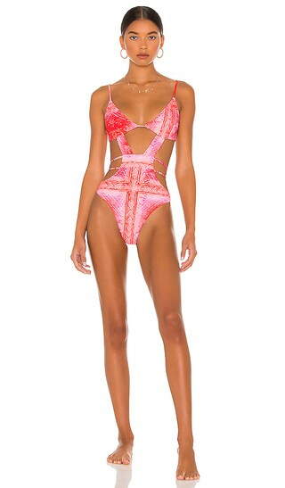 The Giana One Piece in Pink Dye Scarf | Revolve Clothing (Global)