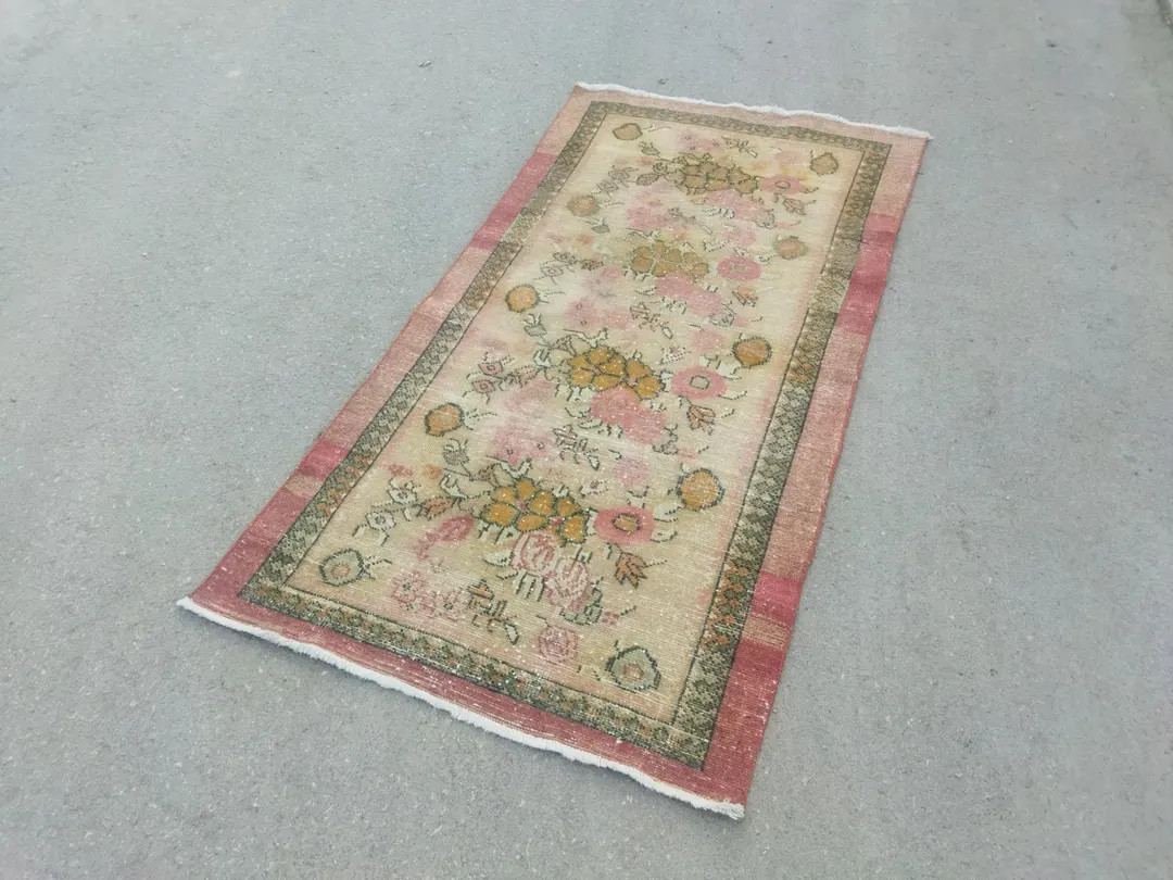 3x5 Rug, Livingroom Rug, 3x5 Oushak Rug, Wool Rug, 3x5 Turkish Rug, Handmade Rug, Pastel Rug, 3x5... | Etsy (US)