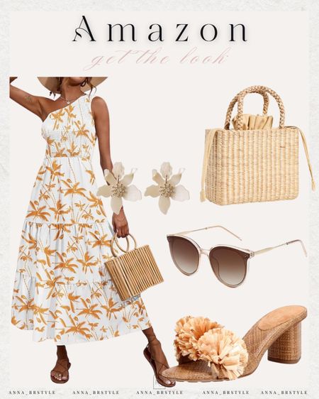 Summer dress, one shoulder dress, vacation dress, summer bag, summer accessories

#LTKfindsunder100 #LTKfindsunder50