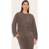 Brown Textured Button Up Long Sleeve Cardigan Sweater | PrettyLittleThing US