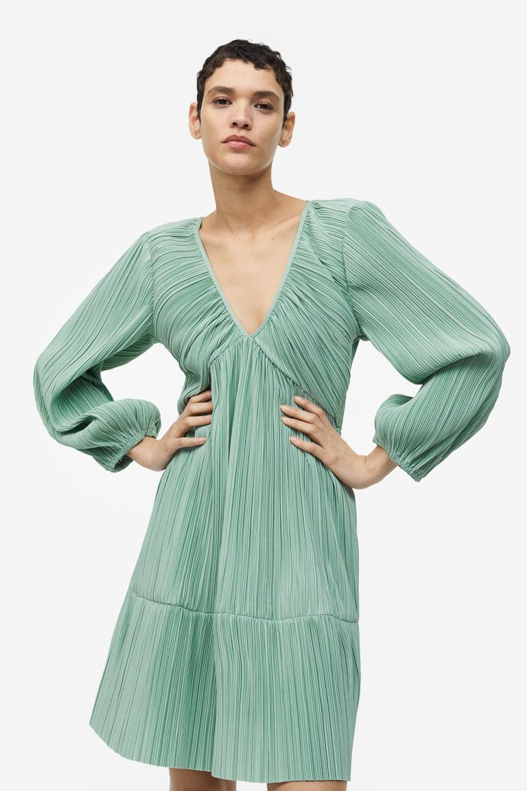 Plissiertes Jerseykleid - Mintgrün - Ladies | H&M AT | H&M (DE, AT, CH, NL, FI)