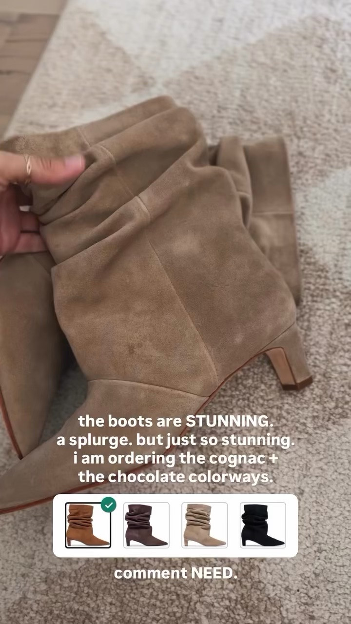 perfect slouchy boot for fall // gorgeous colors // low heel profile

#LTKSeasonal #LTKootd #LTKOver40