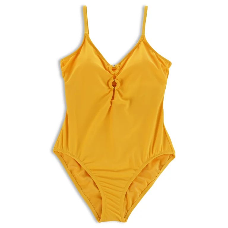 Time and Tru Women's Double Ring One Piece Swimsuit | Walmart (US)