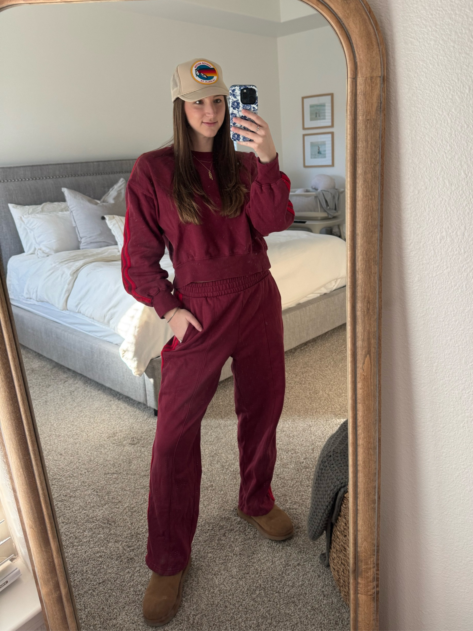 The best sweatsuit ❤️ #oldnavy #sweatsuit #matchingset #maroon #aviatornation #truckerhat #ugg #uggslippers 

#LTKSaleAlert #LTKHoliday #LTKGiftGuide
