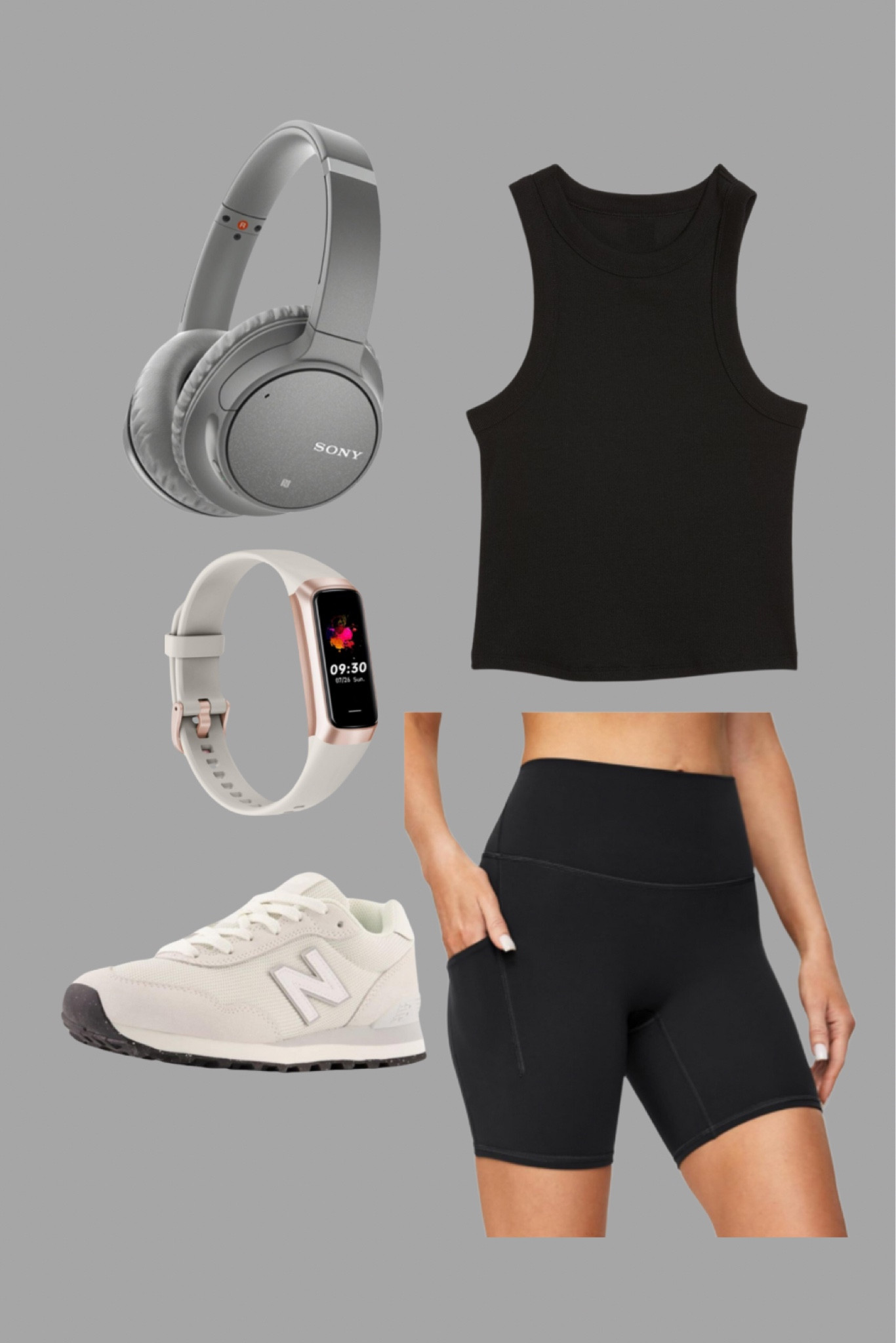 My favorite everyday outfit for getting in my 10k steps a day

Sony headphones 
Old navy snug fit crop tank

Heathyoga Buttery Soft 6" Yoga Shorts for Women Biker shorts 

New Balance 515 sneakers/shoe women’s 
Bakoor fitness tracker, step counting watch for women 
Tank tops
Walking shoes for women 
Running shoes for women 
Women’s running sneakers 
Women’s walking sneakers 

#LTKSummerSales #LTKFitness #LTKSaleAlert