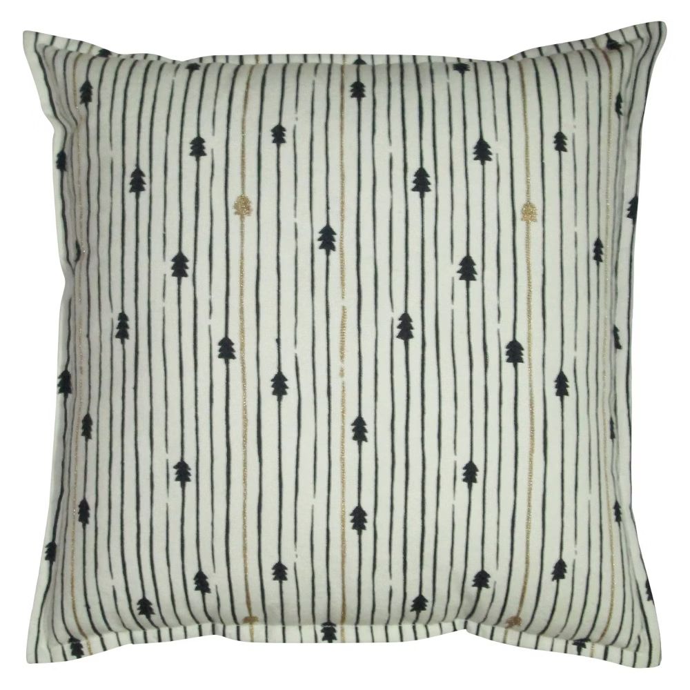 Tree Stripe Decorative Pillow 18""x18"" -Threshold, Light Off-White | Target