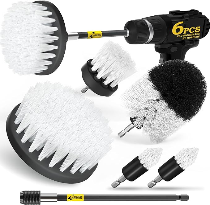Holikme 6Pack Drill Brush Power Scrubber Cleaning Brush Extended Long Attachment Set All Purpose ... | Amazon (US)