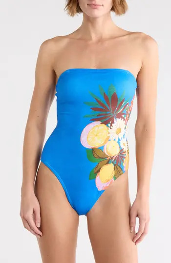 Hutch Tavy Gingham Convertible One-Piece Swimsuit in Blue/Multi at Nordstrom Rack, Size Large | Nordstrom Rack