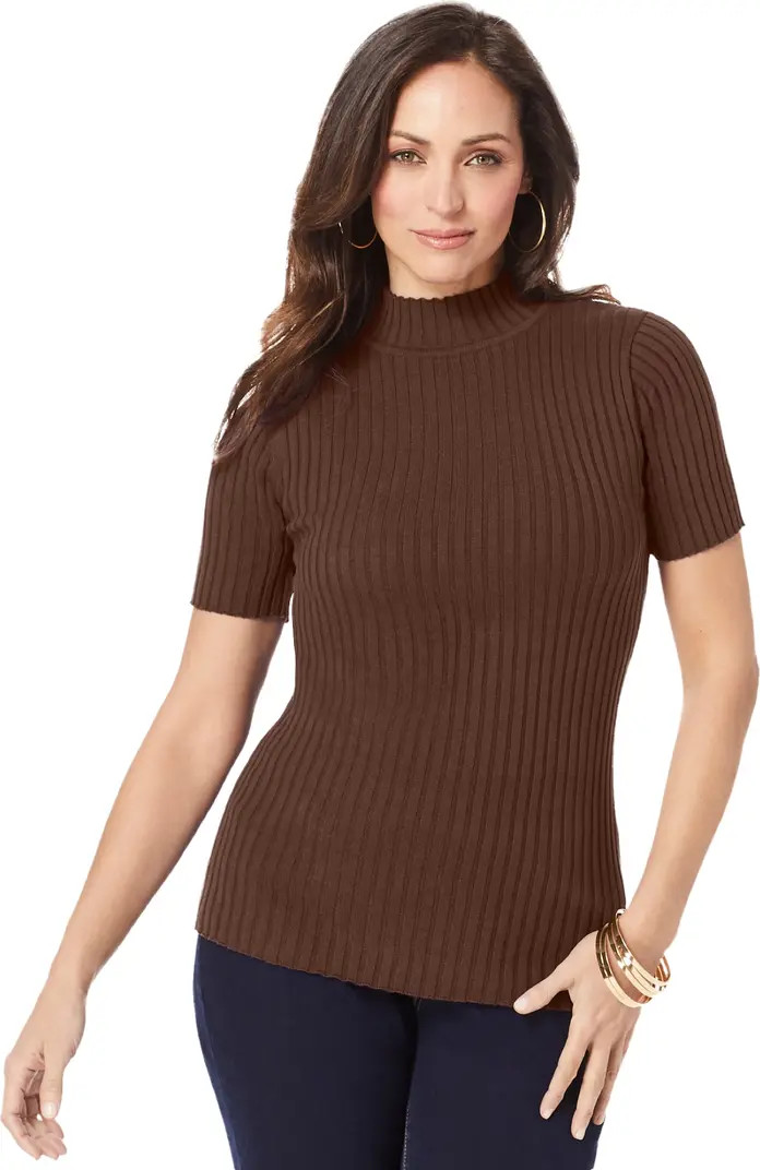Jessica London Rib Mockneck Sweater | Nordstrom | Nordstrom