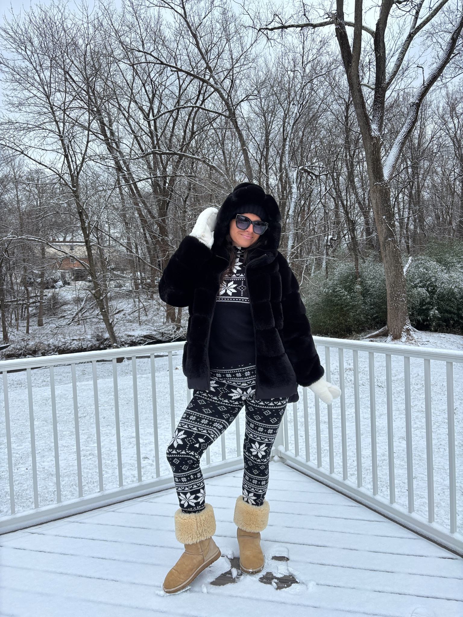 Perfect snow day outfit or mountain vacation fit 🌨️🖤☃️🤍 

Wearing size L in top & pants 

Snow outfit, snowday outfit, skiing outfit, winter matching set, sweater set, show me your mumu set 

#LTKStyleTip #LTKSeasonal #LTKMidsize