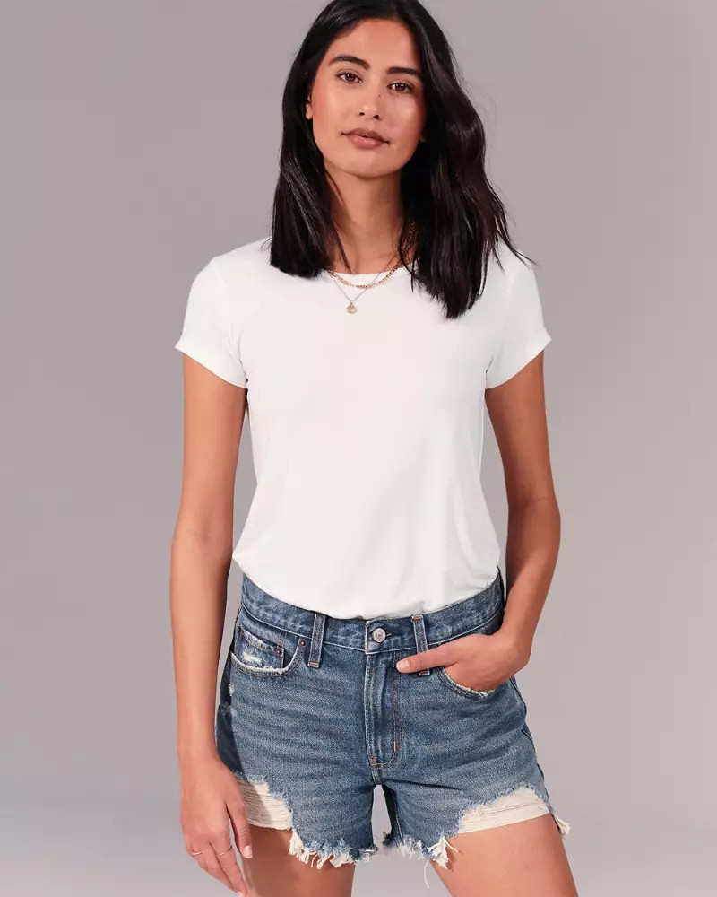 Mid Rise Boyfriend Shorts | Abercrombie & Fitch (US)