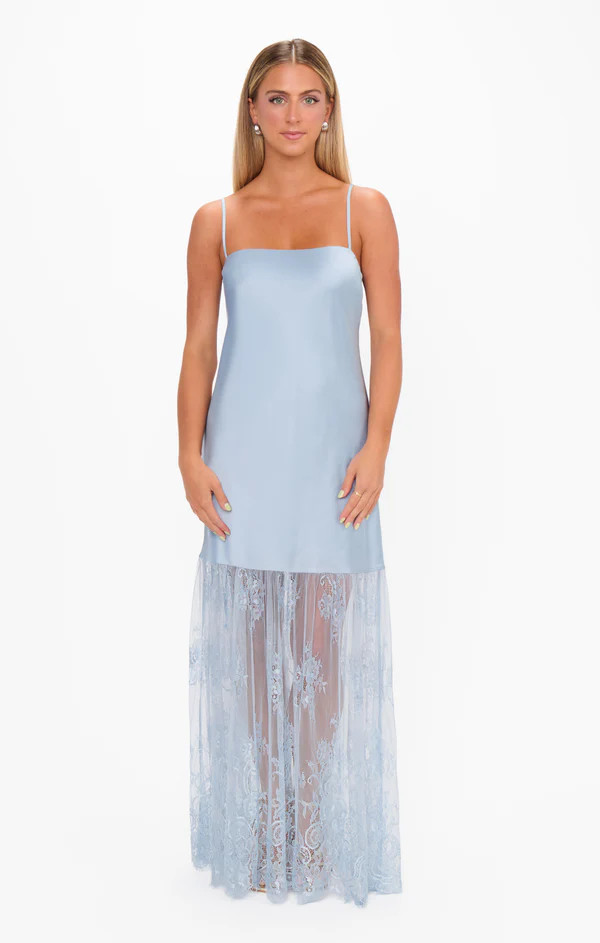 Vanity Dress ~ Steel Blue Luxe Satin | Show Me Your Mumu