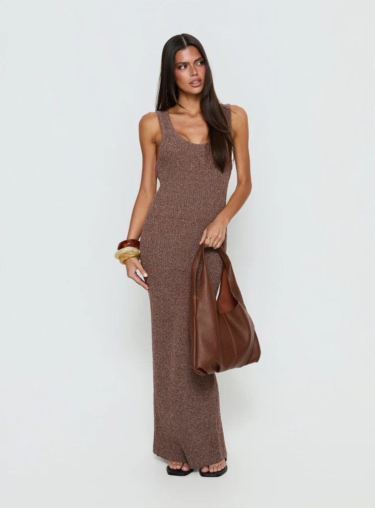 Imirisa Scoop Knit Maxi Dress Mocha | Princess Polly US