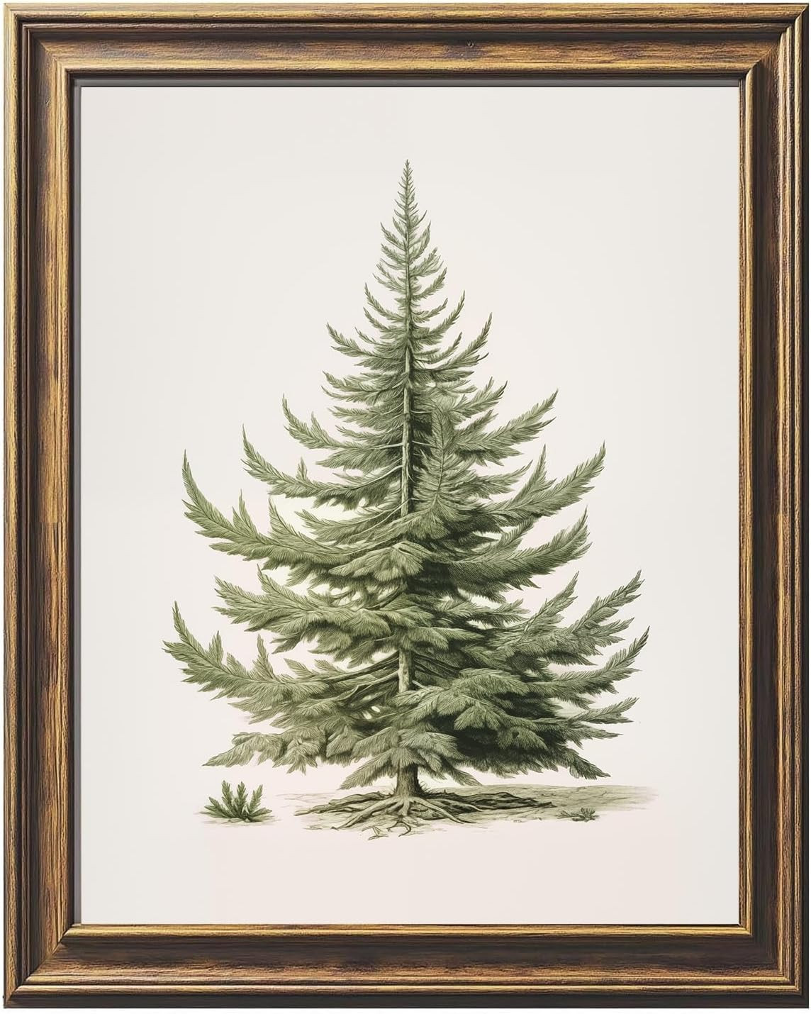 ZEARPT Vintage Christmas Wall Art, Cozy Country Farmhouse Art Print, Santa Claus Winter Forest Pine Print Christmas Decor Cottage Holiday Decor Living Room(Christmas Tree-Print Unframed, 8x10 inches) | Amazon (US)